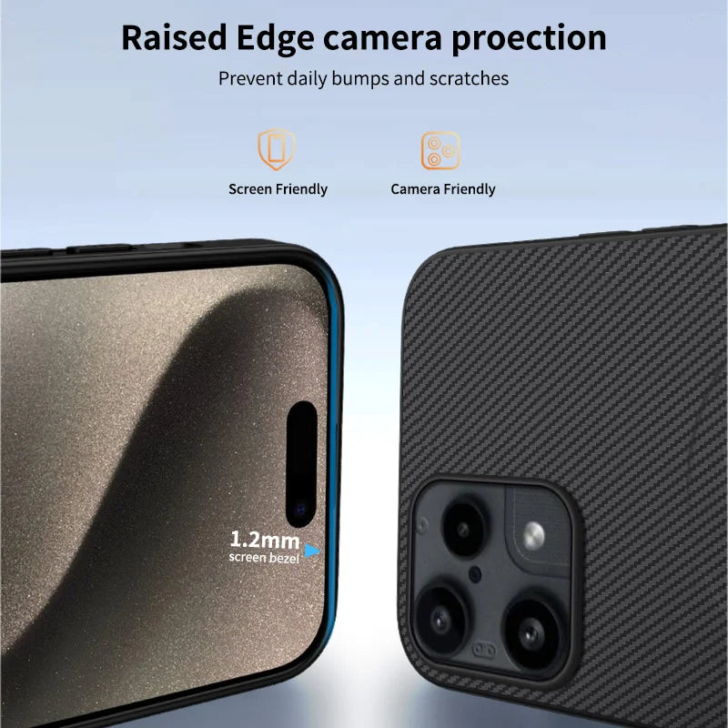 WANLONFENG For Nothing Phone (3a) Lite 5G  TQ Series Magnetic Case Carbon Fiber Texture PC TPU Phone Cover (Big Lens Hole) - Black - 3