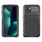 R-JUST Phone Case Kickstand For iPhone 14  Silicone + Metal Phone Cover with Tempered Glass Screen Protector - Black - 2