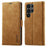 LC.IMEEKE For Samsung Galaxy S26 Ultra Case Wallet Microfiber Leather Phone Cover - Brown - 1