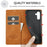 LC.IMEEKE For Samsung Galaxy A37 5G Case Wallet Microfiber Leather Phone Cover - Brown - 7