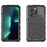 R-JUST Shockproof Phone Case For iPhone 14 Pro, Silicone + Metal Phone Cover Kickstand with Tempered Glass Screen Protector - Black - 2
