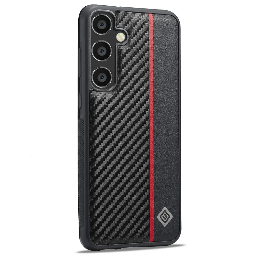 LC.IMEEKE For Samsung Galaxy S26 Case Carbon Fiber Texture Leather + TPU + EVA Phone Cover - 5