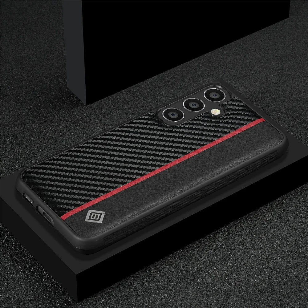 LC.IMEEKE For Samsung Galaxy S26+ Case Carbon Fiber Texture Leather + TPU + EVA Phone Cover - 7