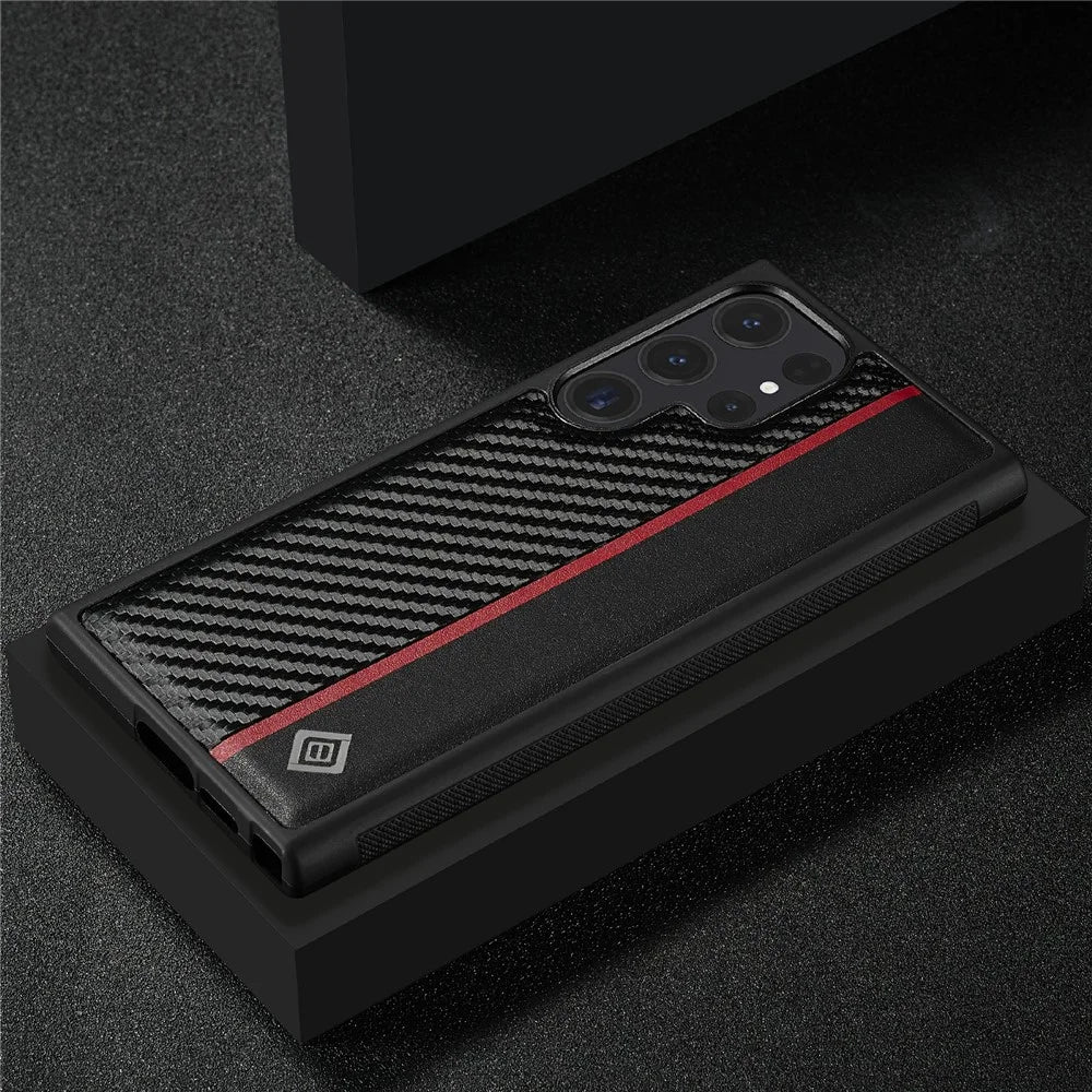 LC.IMEEKE For Samsung Galaxy S26 Ultra Case Carbon Fiber Texture Leather + TPU + EVA Phone Cover - 7