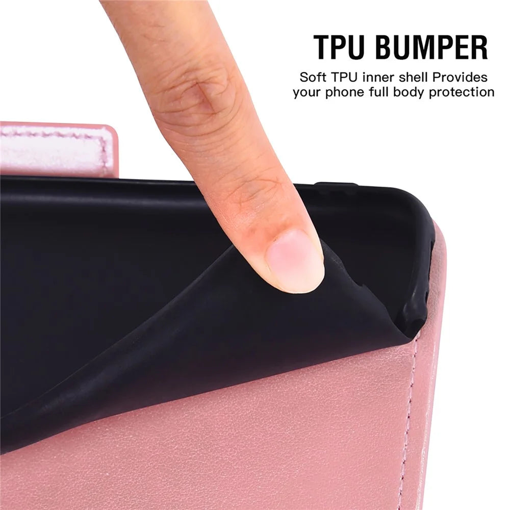 For Samsung Galaxy S25 Edge Case Peony Imprinted  TPU PU Leather Wallet Phone Cover with Wrist Strap - Rose Gold - 6