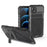 R-JUST For iPhone 14 Plus Silicone + Metal Protective Back Cover Kickstand Shockproof Smartphone Case - Black - 1