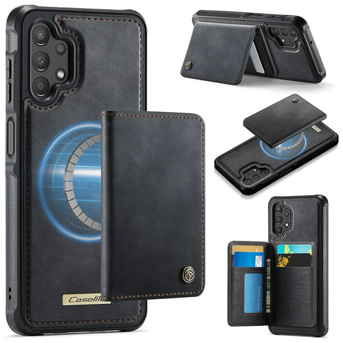 CASEME ME80 Series For Samsung Galaxy A13 4G / A04s 4G (164.7mm) Magnetic Case Leather PC TPU Phone Cover with Detachable Wallet - Black - 1