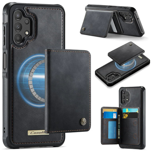 CASEME ME80 Series For Samsung Galaxy A13 4G / A04s 4G (164.7mm) Magnetic Case Leather PC TPU Phone Cover with Detachable Wallet - Black - 1