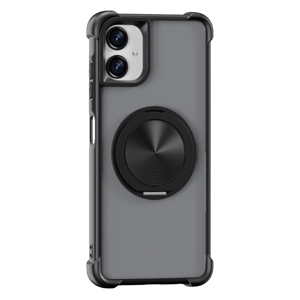 Magnetic Case For Samsung Galaxy A08 4G / A07 4G CD Vein Kickstand TPU + PC Phone Cover - Black - 1