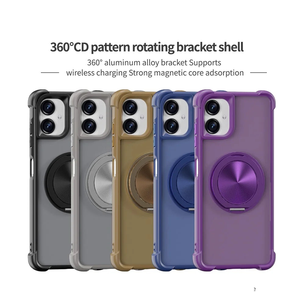 Magnetic Case For Samsung Galaxy A08 4G / A07 4G CD Vein Kickstand TPU + PC Phone Cover - Black - 6