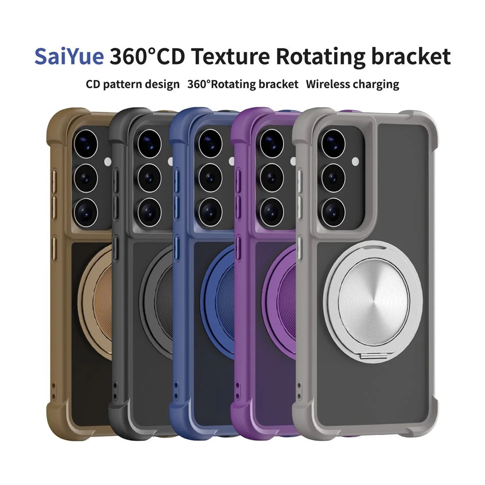 Magnetic Case For Samsung Galaxy A18 4G / A17 5G / A17 4G CD Vein Kickstand TPU + PC Phone Cover - Grey - 7