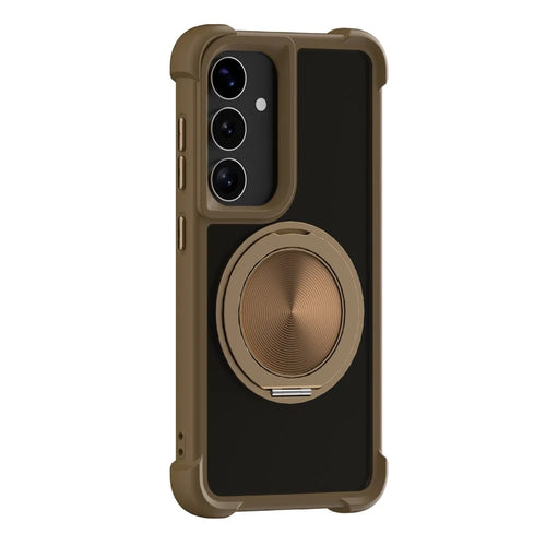 For Samsung Galaxy S26 Magnetic Case CD Vein Kickstand TPU + PC Phone Cover - Gold - 1