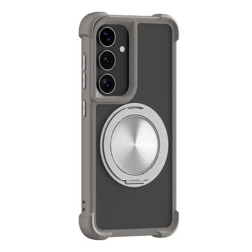 For Samsung Galaxy S26+ Magnetic Case CD Vein Kickstand TPU + PC Phone Cover - Grey - 1
