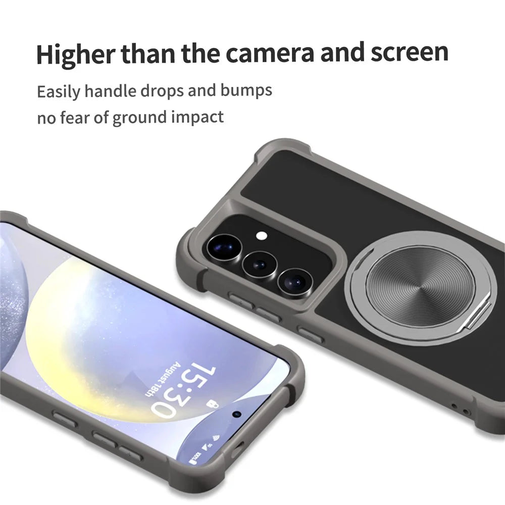 For Samsung Galaxy S26+ Magnetic Case CD Vein Kickstand TPU + PC Phone Cover - Grey - 5