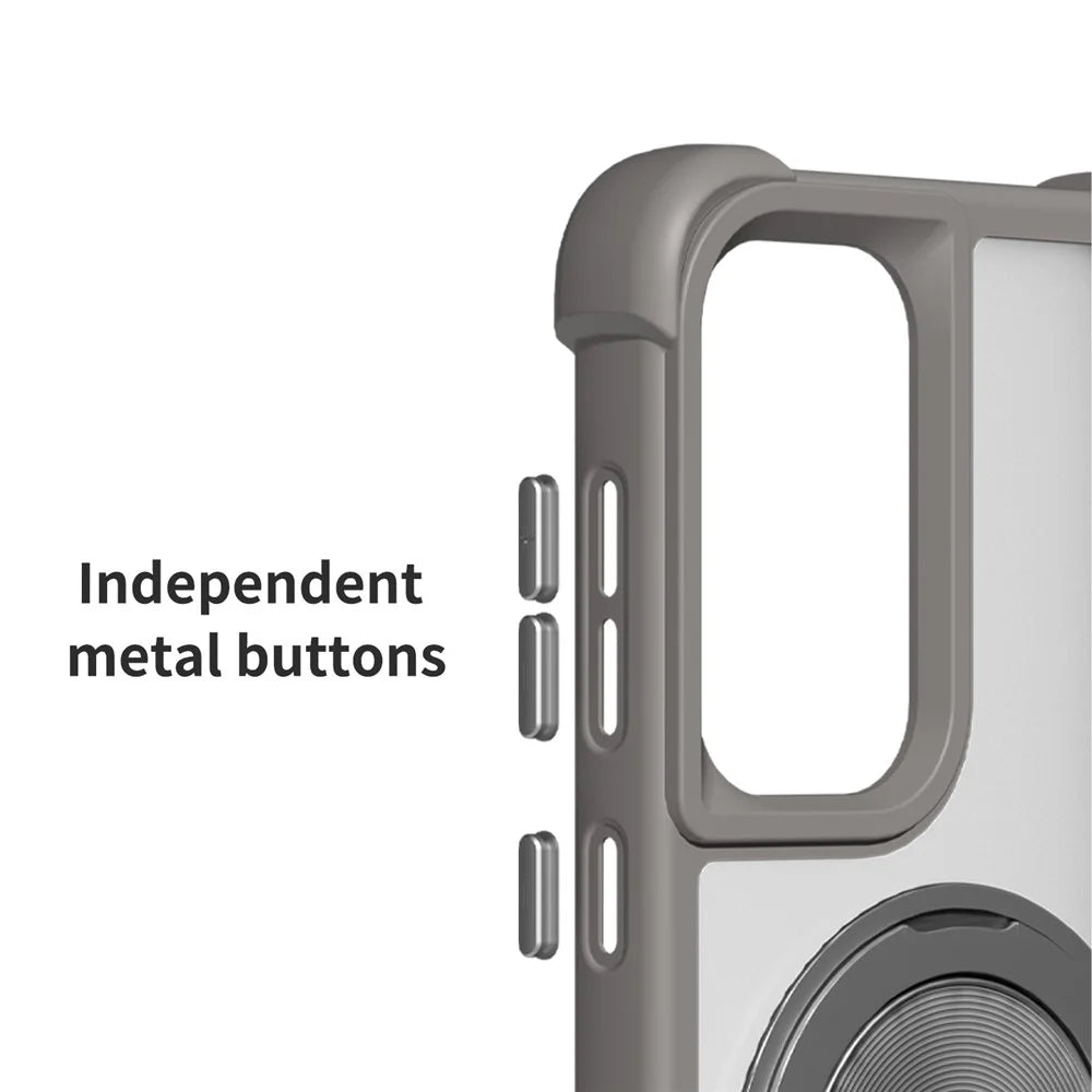 For Samsung Galaxy S26+ Magnetic Case CD Vein Kickstand TPU + PC Phone Cover - Grey - 6