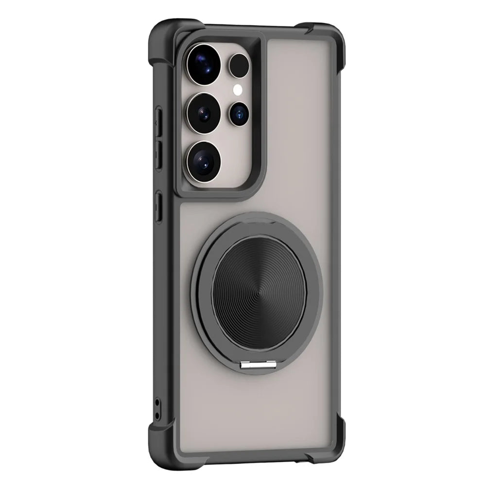 For Samsung Galaxy S26 Ultra Magnetic Case CD Vein Kickstand TPU + PC Phone Cover - Black - 1