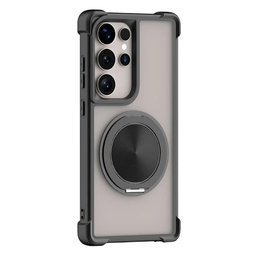 For Samsung Galaxy S26 Ultra Magnetic Case CD Vein Kickstand TPU + PC Phone Cover - Black - 1