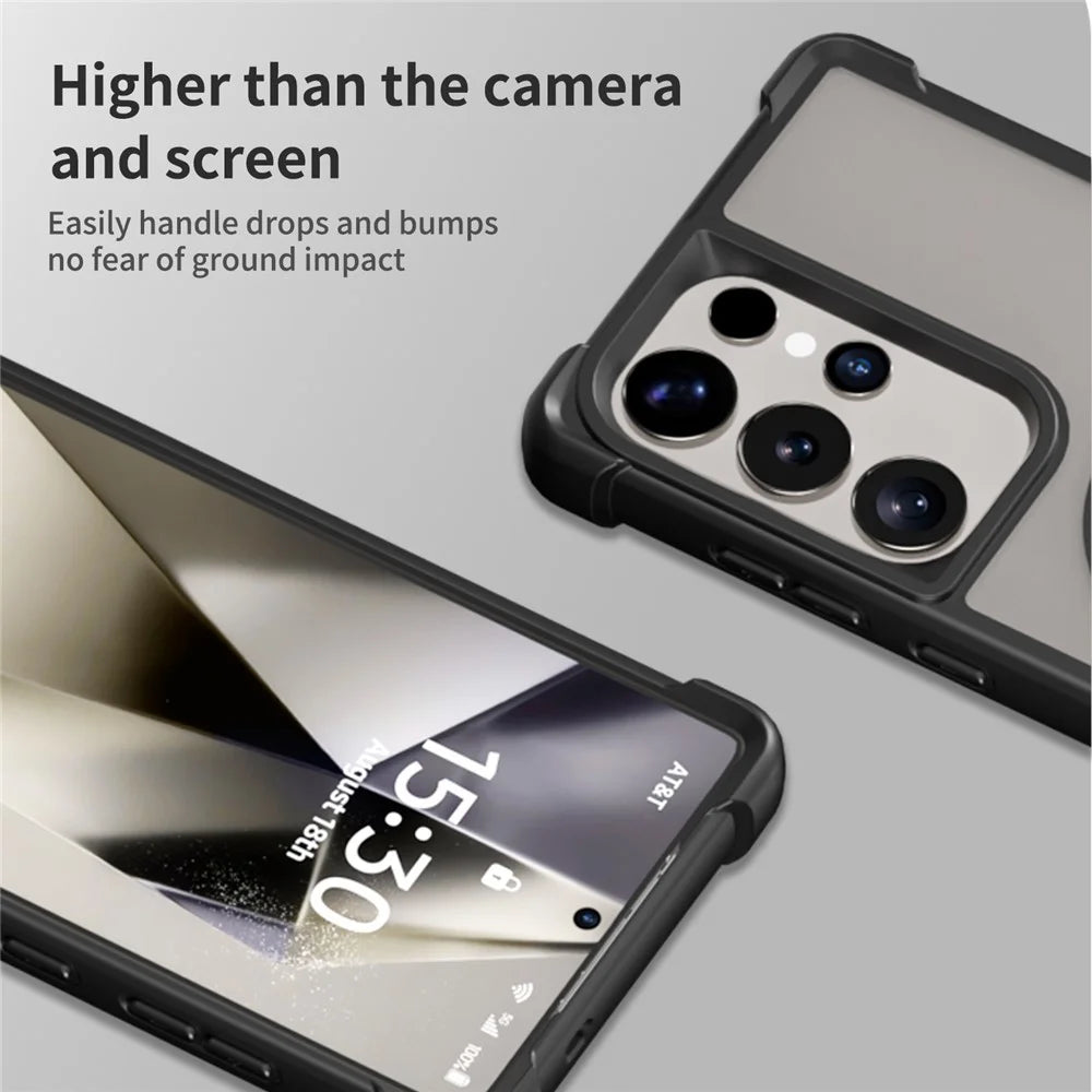 For Samsung Galaxy S26 Ultra Magnetic Case CD Vein Kickstand TPU + PC Phone Cover - Black - 6
