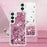 For Samsung Galaxy S26+ TPU Case Glitter Quicksand Shockproof Phone Back Cover - Rose Gold / Hearts - 7