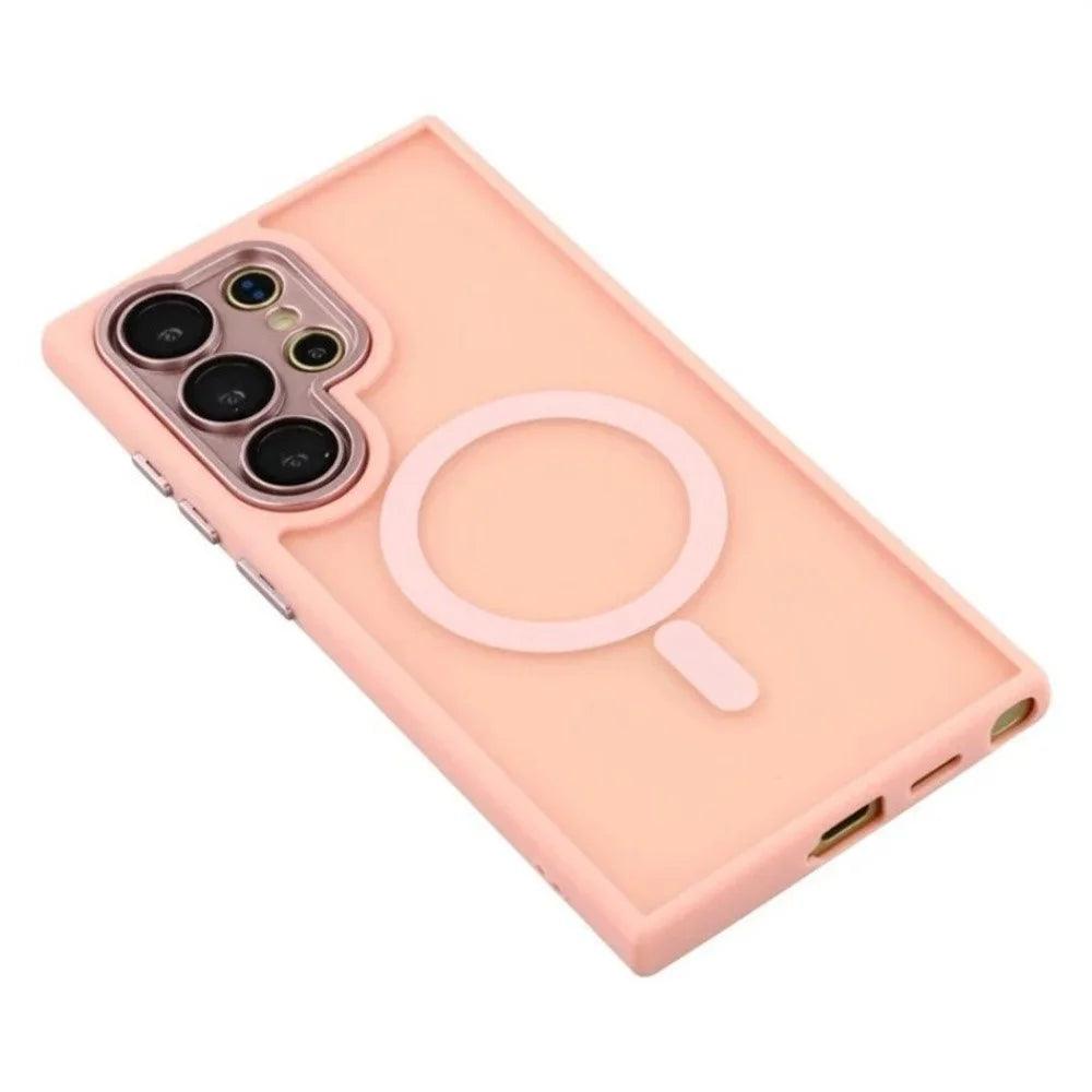WANLONFENG For Samsung Galaxy S26 Ultra Back Cover  QB1 Series PC TPU Shockproof Magnetic Phone Case - Pink - 4