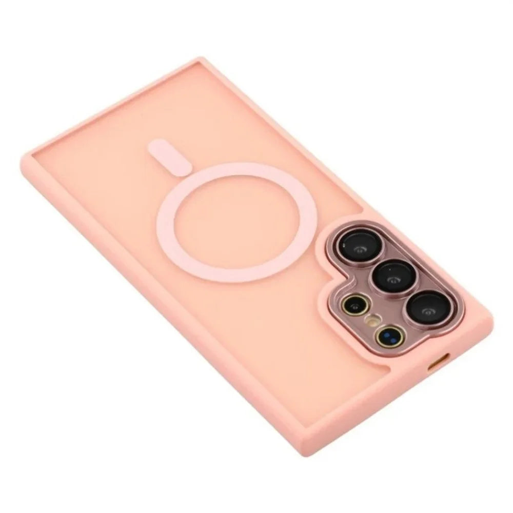 WANLONFENG For Samsung Galaxy S26 Ultra Back Cover  QB1 Series PC TPU Shockproof Magnetic Phone Case - Pink - 5