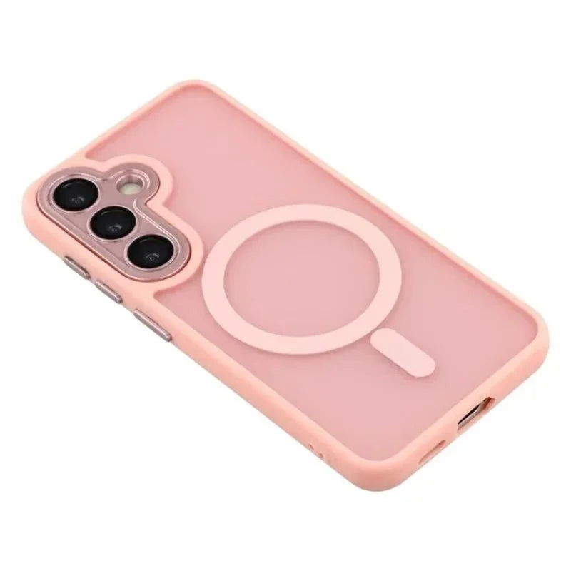 WANLONFENG For Samsung Galaxy S26 Back Cover  QB1 Series PC TPU Shockproof Magnetic Phone Case - Pink - 4