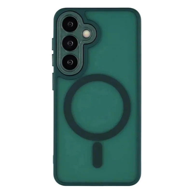 WANLONFENG For Samsung Galaxy S26 Magnetic Case  QB Series PC TPU Phone Cover with Screen Film - Dark Green - 2