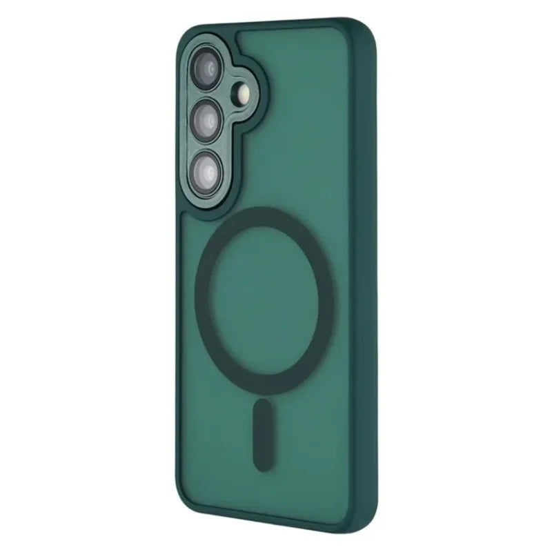 WANLONFENG For Samsung Galaxy S26+ Magnetic Case  QB Series PC TPU Phone Cover with Screen Film - Dark Green - 4