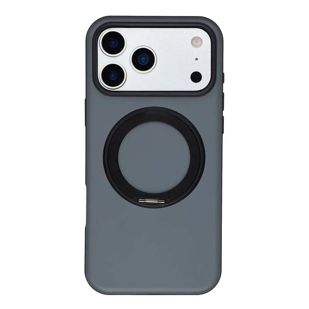 X-LEVEL For iPhone 17 Pro Max Magnetic Case Dual Color Skin Feel Rotating Kickstand PC + TPU Phone Cover - Black - 3