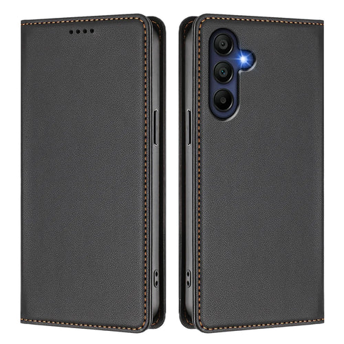 For Samsung Galaxy A16 4G / Galaxy A16 5G Leather Wallet Case Magnetic Closure RFID Blocking Phone Cover - Black - 1
