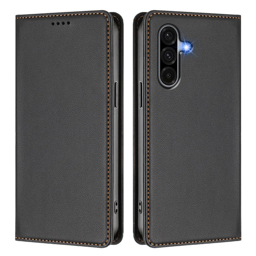 For Samsung Galaxy A37 5G / A56 5G / A36 5G Leather Wallet Case Magnetic Closure RFID Blocking Phone Cover - Black - 1