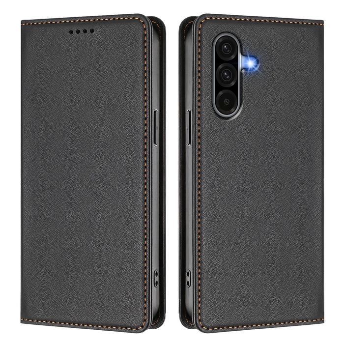 For Samsung Galaxy A37 5G / A56 5G / A36 5G Leather Wallet Case Magnetic Closure RFID Blocking Phone Cover - Black - 1