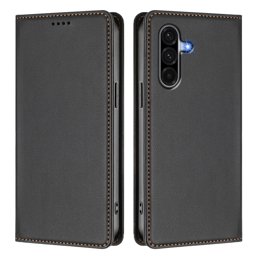 For Samsung Galaxy A18 5G / A18 4G / A17 5G / A17 4G / A26 5G Leather Wallet Case Magnetic Closure RFID Blocking Phone Cover - Black - 1