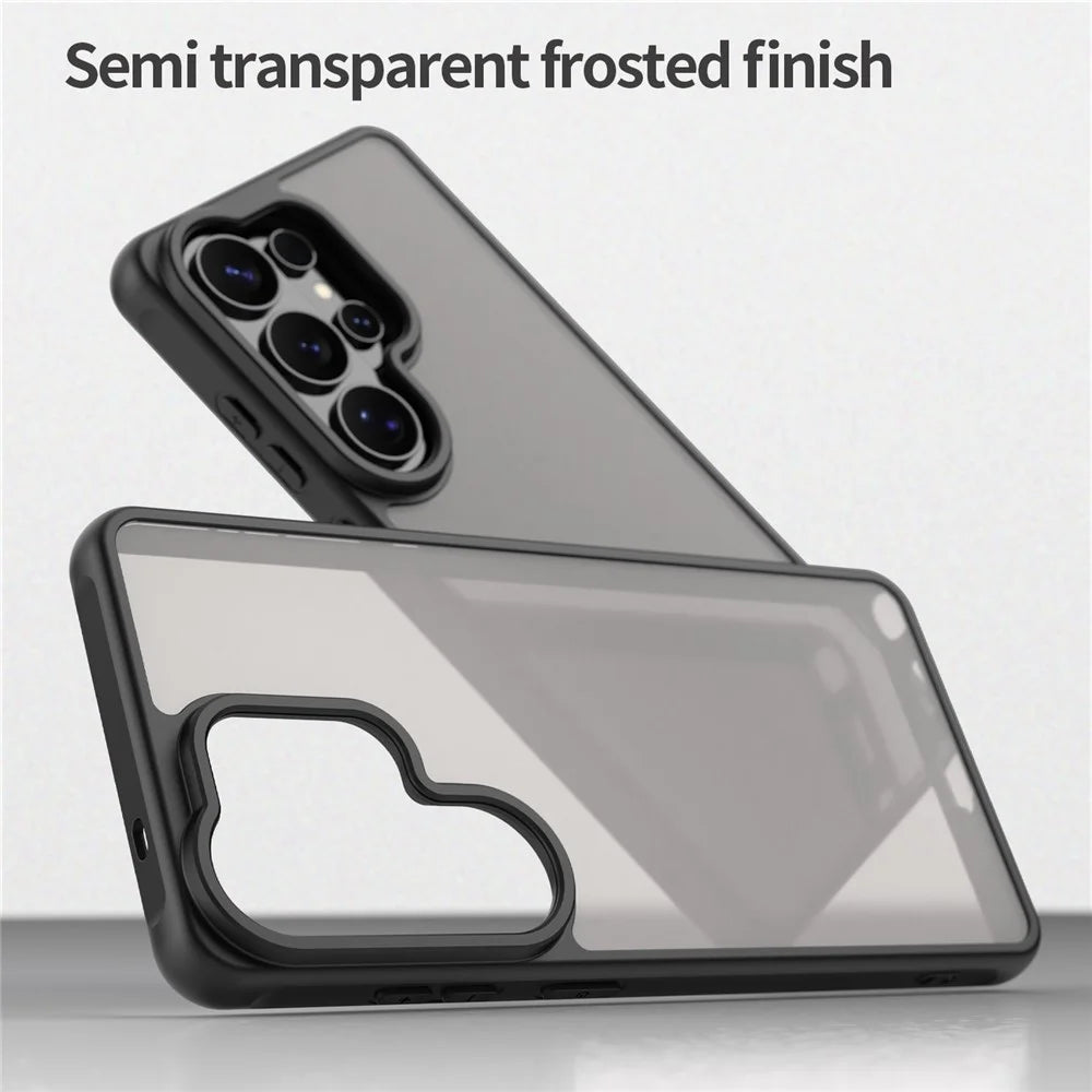 For Samsung Galaxy S26 Ultra Case Drop Proof Airbags Frosted Translucent PC + TPU Phone Back Cover - Black - 4