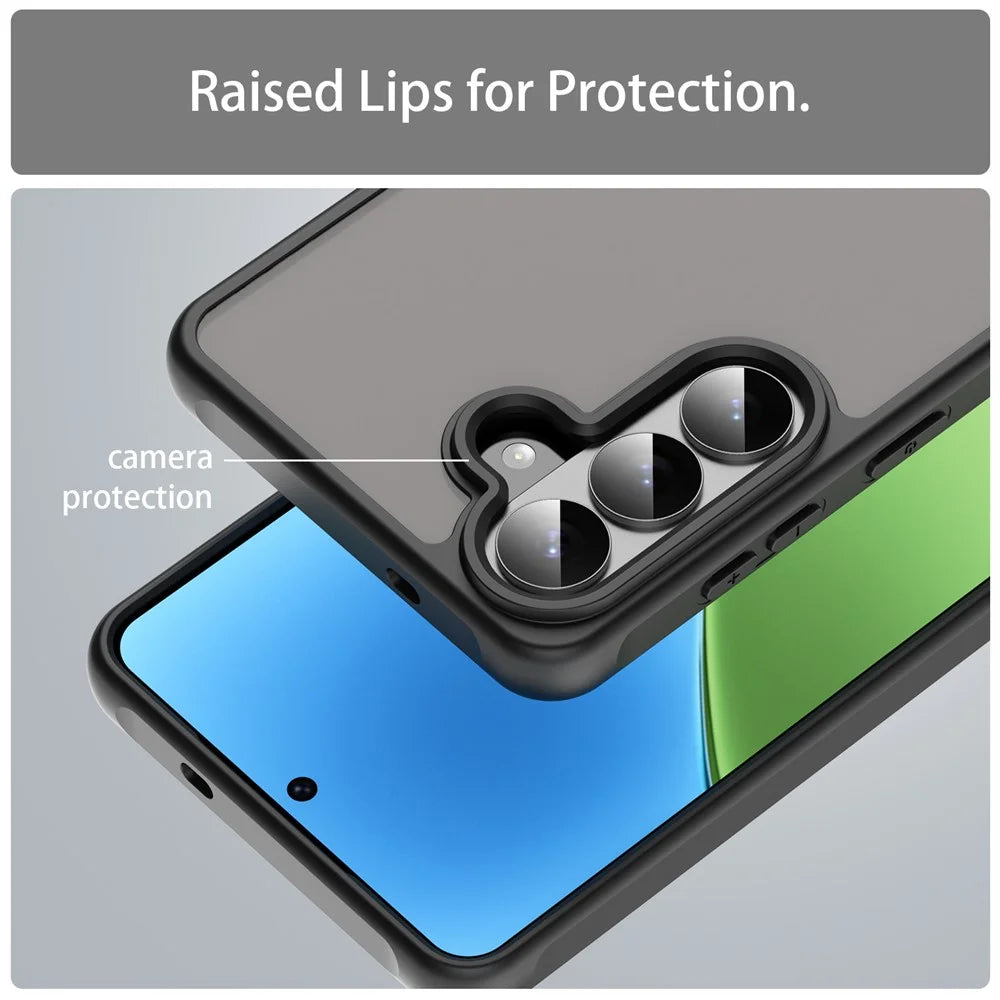 For Samsung Galaxy S26 Case Drop Proof Airbags Frosted Translucent PC + TPU Phone Back Cover - Black - 7
