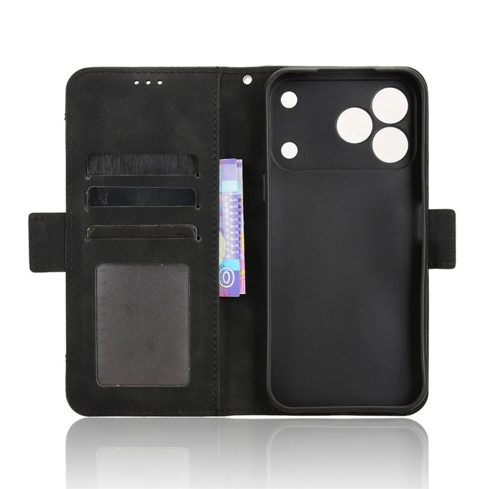 For ZTE Blade V80 Vita Leather Case Phone Wallet Cover with Multiple Card Slots - Black - 2