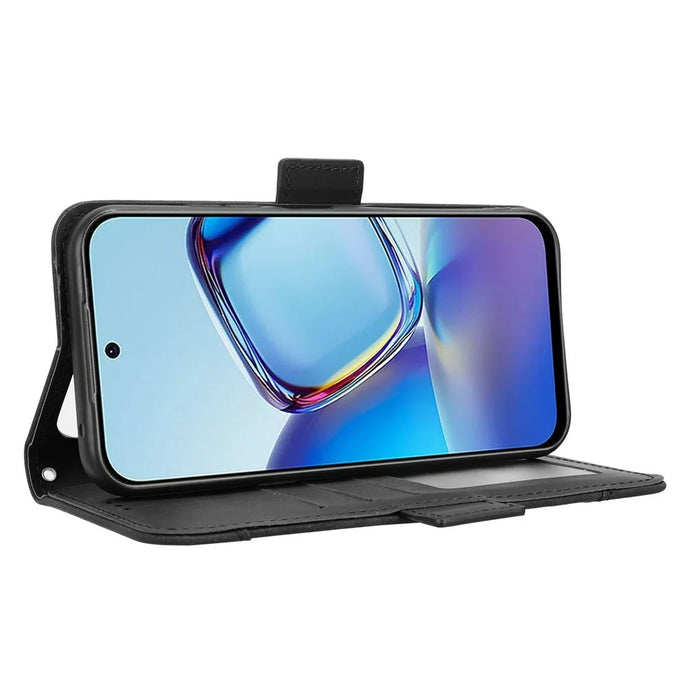 For ZTE Blade V80 Vita Leather Case Phone Wallet Cover with Multiple Card Slots - Black - 4