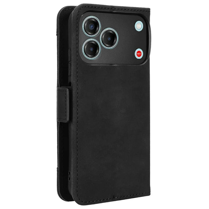 For ZTE Blade V80 Vita Leather Case Phone Wallet Cover with Multiple Card Slots - Black - 7