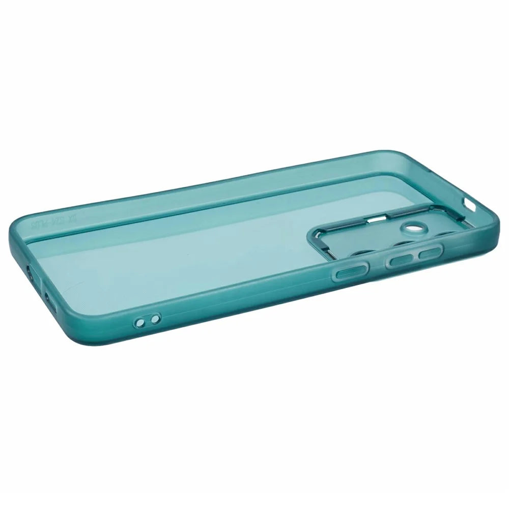 For Samsung Galaxy S26 Case Electroplated Camera Frame TPU Phone Cover - Transparent Army Green - 4