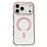 For iPhone 17 Pro Max Magnetic Case TPU PC Clear Phone Cover with Metal Buttons - Pink - 1