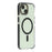 For iPhone 15 Magnetic Case TPU PC Clear Phone Cover with Metal Buttons - Black - 1