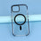 For iPhone 15 Magnetic Case TPU PC Clear Phone Cover with Metal Buttons - Black - 6