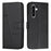 Leather Phone Case For Samsung Galaxy A57 5G Foldable Stand Wallet Flip Cover with Strap - Black - 1