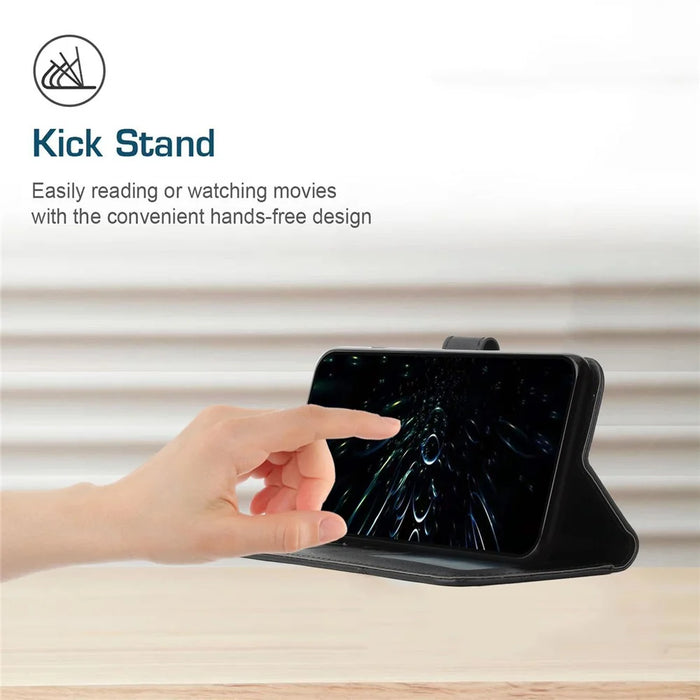 Leather Phone Case For Samsung Galaxy S26 Ultra Foldable Stand Wallet Flip Cover with Strap - Black - 6