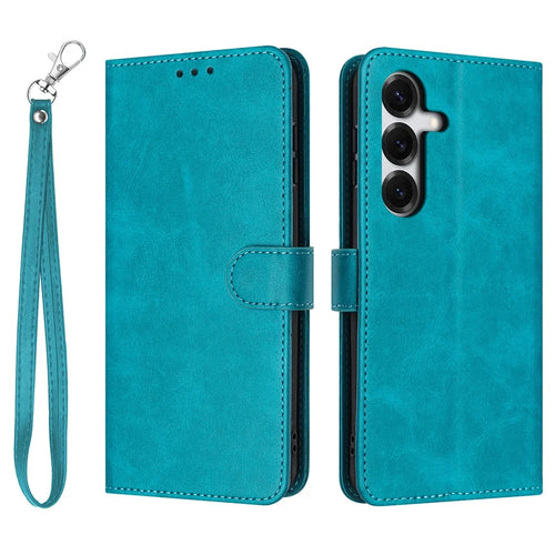 Wallet Case For Samsung Galaxy S26 Flip Stand Calf Texture PU Leather Phone Cover with Strap - Green - 1