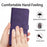 For Samsung Galaxy S26+ Wallet Case Flip Stand Calf Texture PU Leather Phone Cover with Strap - Purple - 5