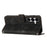 Leather Case For Samsung Galaxy S26 Imprinted Triangle Phone Cover with Hand Strap - Black - 2