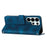 For Samsung Galaxy S26 Ultra Leather Case Imprinted Triangle Phone Cover with Hand Strap - Blue - 2