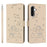 For Samsung Galaxy A57 5G Wallet Case Cats Imprint Leather Phone Cover with Strap - Beige - 1