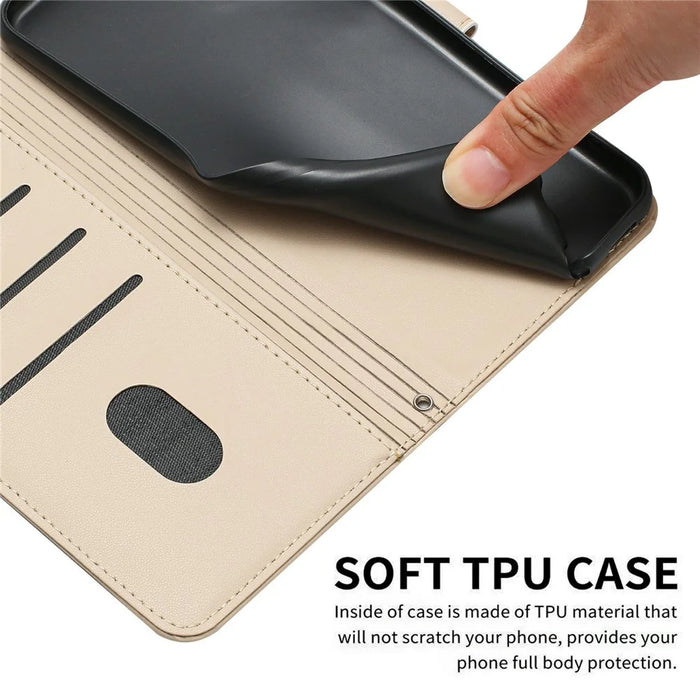 Wallet Case For Samsung Galaxy S26 Cats Imprint Leather Phone Cover with Strap - Beige - 6